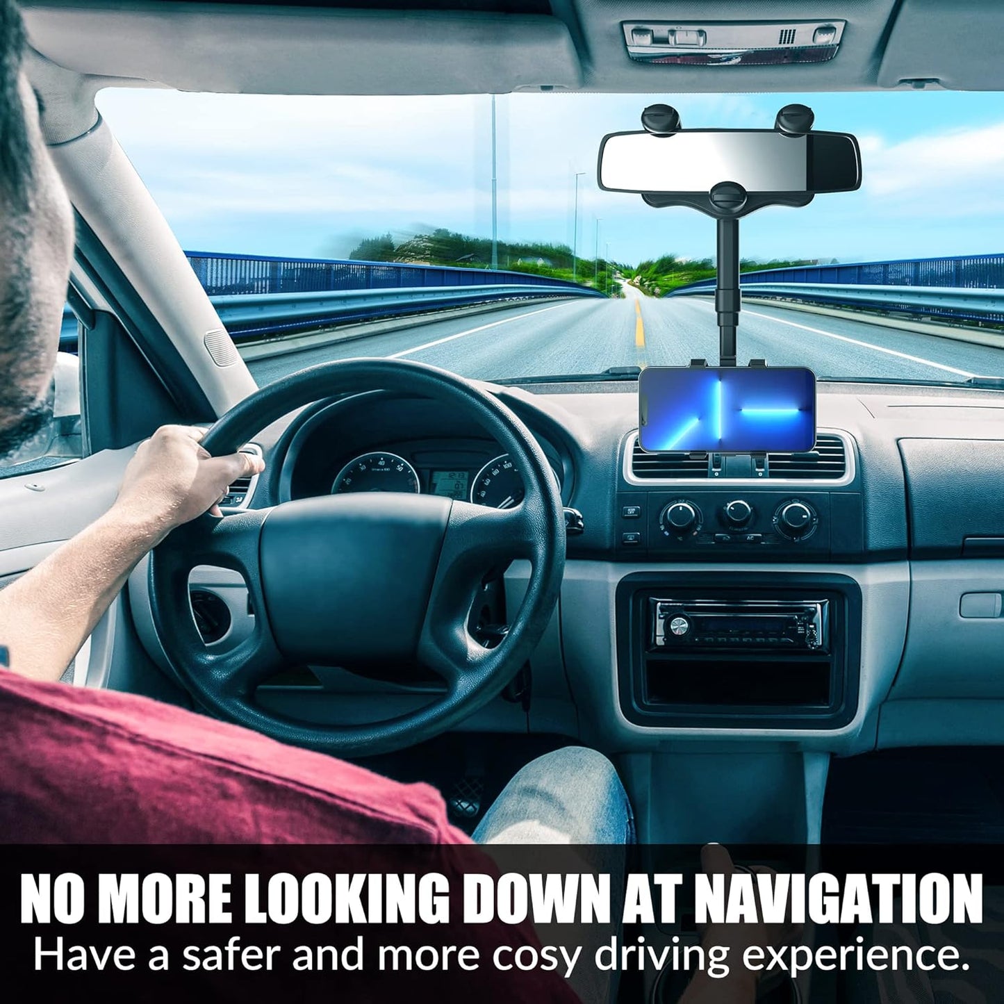 SXhyf Rear View Mirror Phone Holder