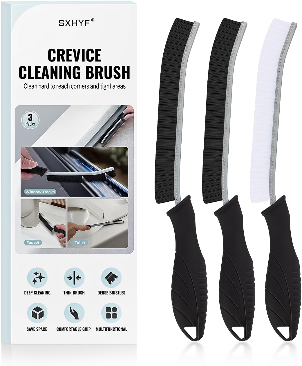 SXhyf Cleaning Brush - Hard Bristle Crevice Scrub Brush